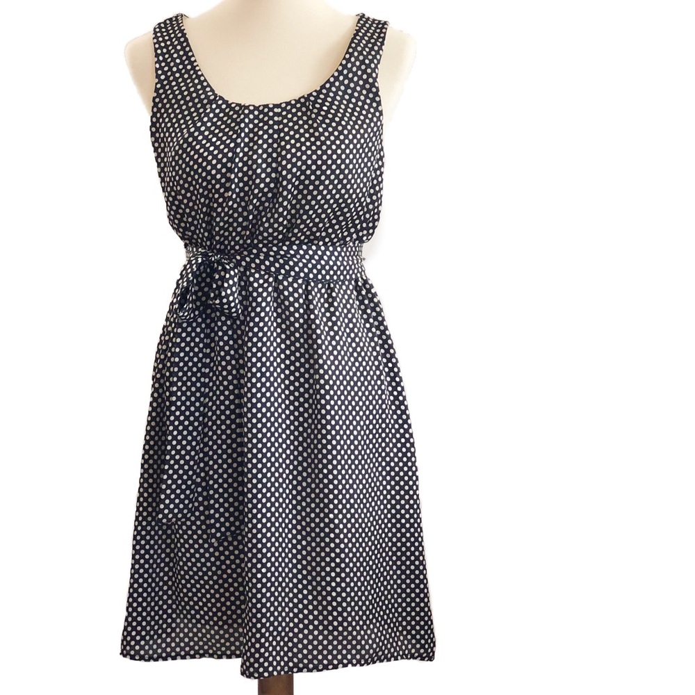 Vintage Needle & Thread Navy Polka Dot Dress